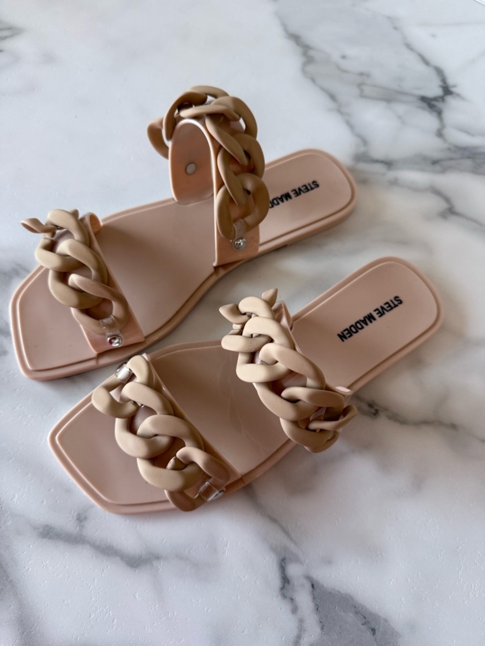Steve Madden Zimma Chain Sandal Size 8 Elevated Capsule Wardrobe Contemporary